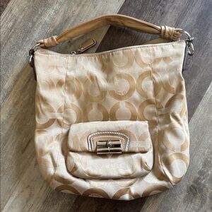 Coach Chelsea Signature Beige Tan Satchel Bag,